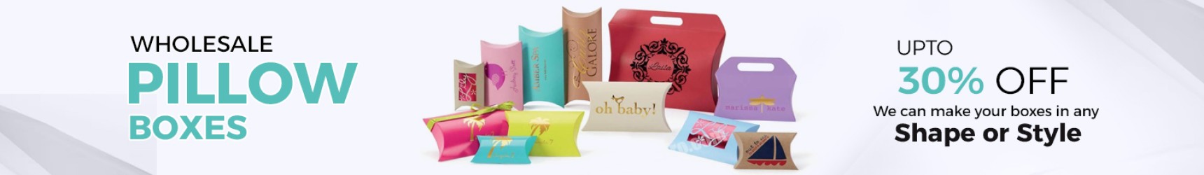 Custom Pillow Boxes Wholesale USA | IMH Packaging