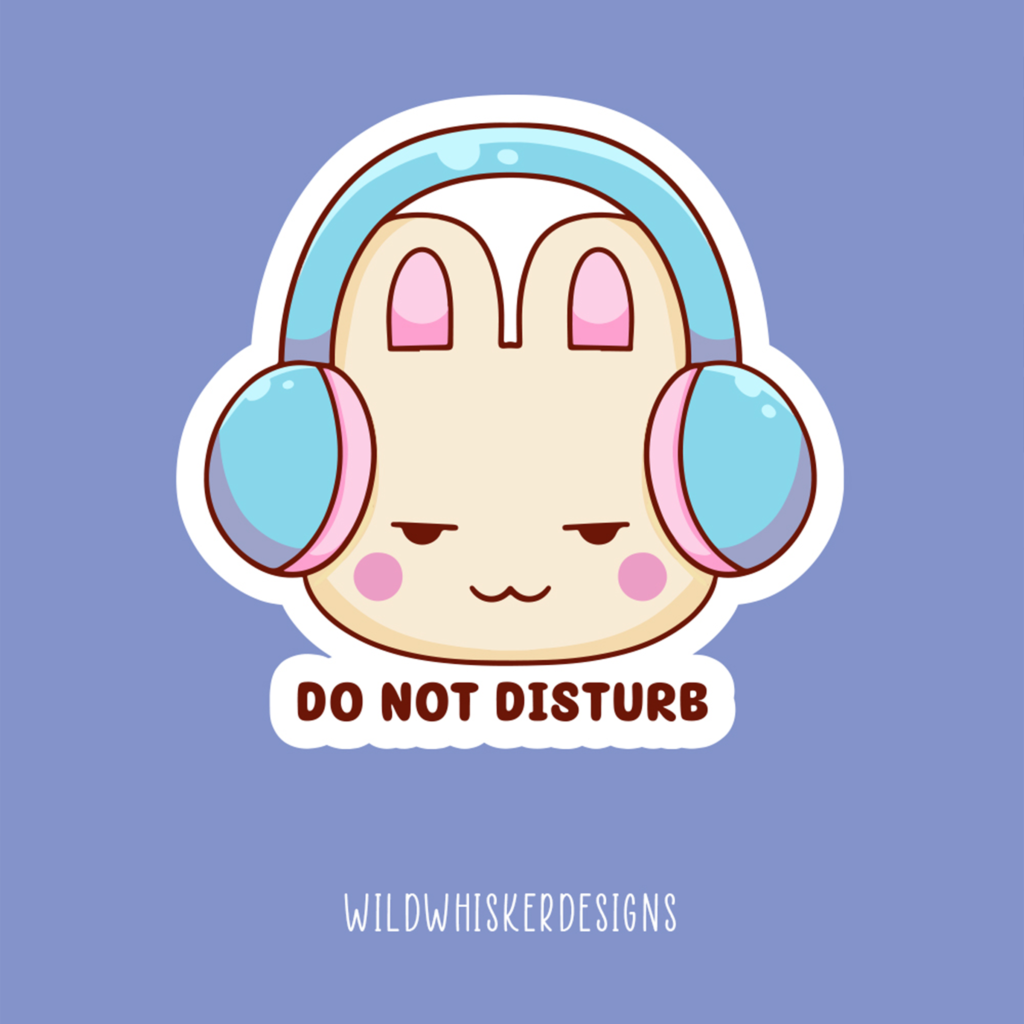 Bunny Do Not Disturb Sticker