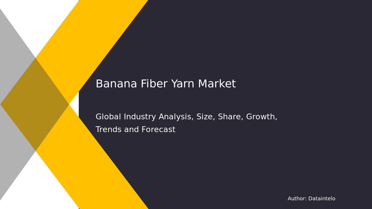 Banana Fiber Yarn Market Report | Global Forecast From 2024 To 2032