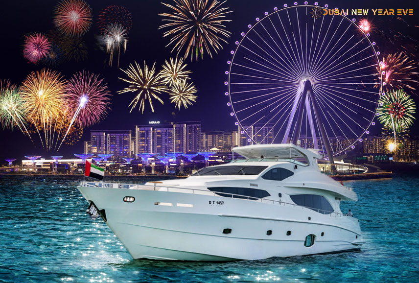 New Year Yacht Party Dubai 2025, Beverages, Fireworks & More