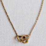 Gold heart charm necklace