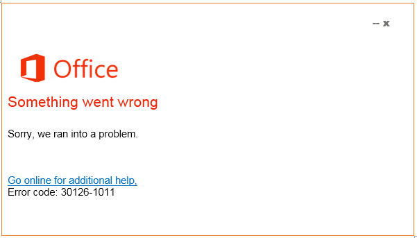 Fix Error code 30126-1011 in Microsoft office 365/2021/2019